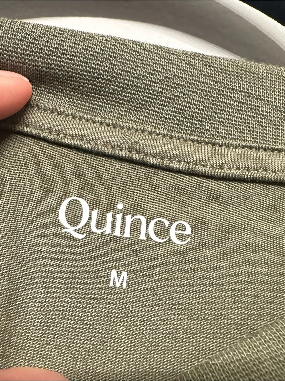 Quince Cotton Modal Relaxed Long Sleeve Tee Dark Olive Medium - Picture 5 of 8